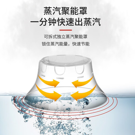 Vnash Buffet Electric Heating Stove Soup Stove Double-head Steamed Bun Soup Stove Hotel Buffet Breakfast Dessert Steamed Bun Steamer 18-liter Steam Oven Double-layer Steamer Mechanical Glass Cover