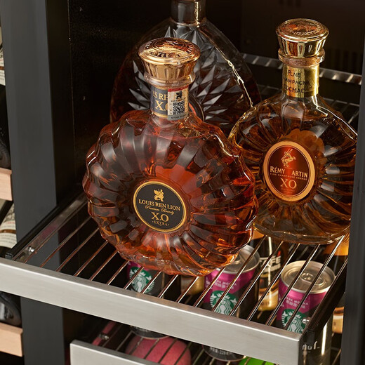 BAIKAILUN double-door thermostatic wine cabinet with double-door door ultra-thin and can be embedded in air-cooled frost-free thermostatic wine cabinet office household tea beverage liquor wine fruit preservation refrigerated display cabinet 1.78 meters dual temperature red wine ice bar 49 bottles thin section