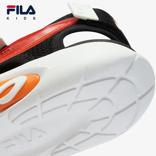 Fila Fila Children's Shoes 2024 Summer Summer Boys and Girls Children's Sandals Sandals Black/Fire Red-BF 26 Size Inner Length 16.0cm