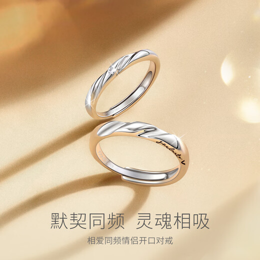 Fanci (Fanci) Love Frequency Series Love and Same Frequency Magnetic Couple Rings Matching Rings Birthday Confession Gifts for Wife and Girlfriend Love and Same Frequency Sticky Matching Rings (Non-Magnetic)