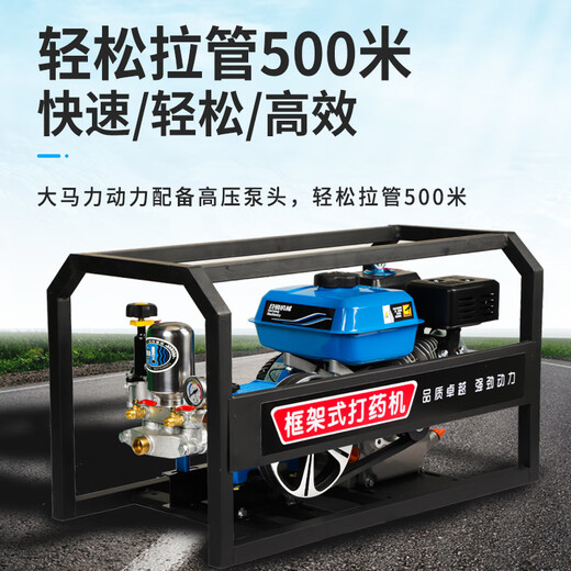 日锐汽油打药机农用高压新式喷雾器新型免黄油电启动农药机喷药机 26新型打药机蓝色电启动免黄油 +200米管