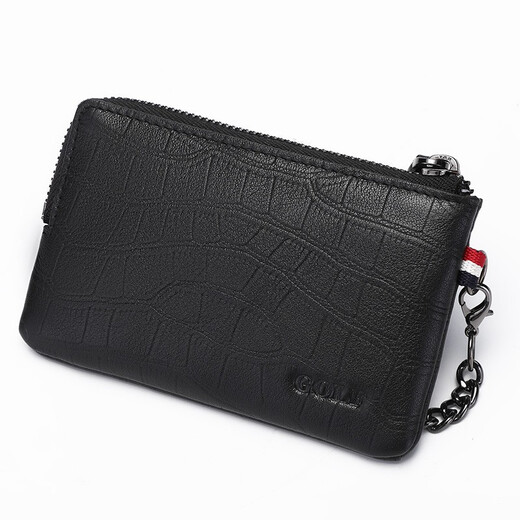 
GOLF key bag fashionable mini cowhide men's waist-hung car key bag multi-function key case black crocodile pattern
