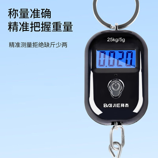 Baijie portable electronic scale portable portable scale mini electronic scale spring hook scale weighing vegetables weighing high-precision luggage scale