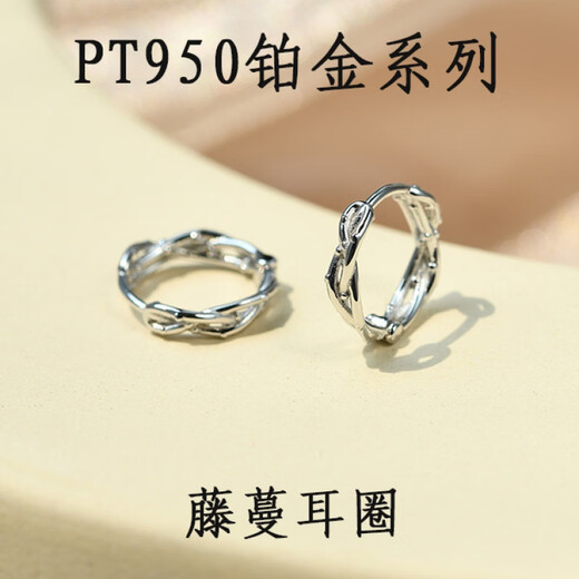 Nilan platinum earrings PT950 unique circle female sense light luxury niche design platinum earrings 2024 thorn earrings