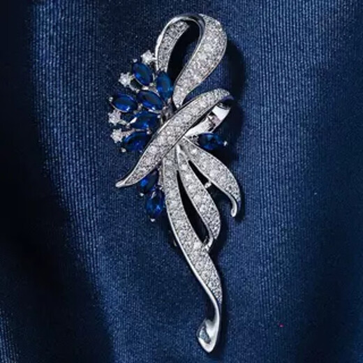 QUAMER high-end brooch counter women's jacket suit coat corsage versatile pin accessories for women colored diamond length 5.8_3cm