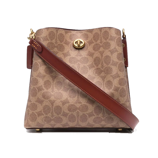 
CoaCH (COACH) counter style WILLOW 22 old-fashioned hand bucket bag, one-shoulder crossbody bag, gift for girlfriends in the Chinese Valentine's Day C3890-B4NQ4 brown 20.5*11*22