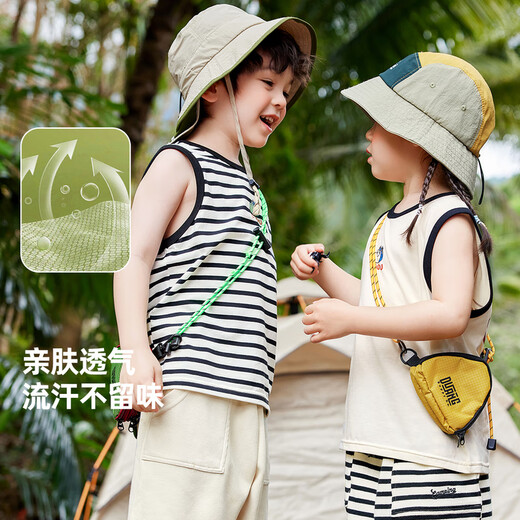 Dudu home children's vest summer wear boys sleeveless T-shirt trendy girls tops summer baby vest children's clothing black and white strips