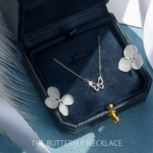 MZMZ platinum butterfly necklace for women pt950 platinum clavicle chain exquisite Valentine's Day birthday gift for girlfriend and wife nationwide/next day delivery - light luxury - butterfly necklace for women