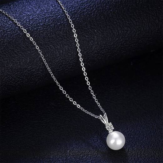 Imperial Imported Akoya Seawater Natural Pearl Necklace 925 Silver 18K Gold Diamond Single Moissanite Flawless Necklace Akoya Seawater Natural Pearl Necklace