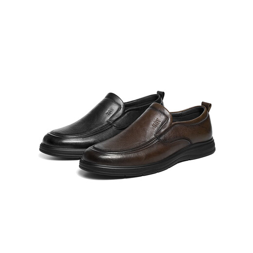 Red Dragonfly Left Month Shoes de cuero 25 Zapatos laterales suaves de primavera zapatos casuales de negocios zapatos para hombres de vaca WTA15051 Negro 41