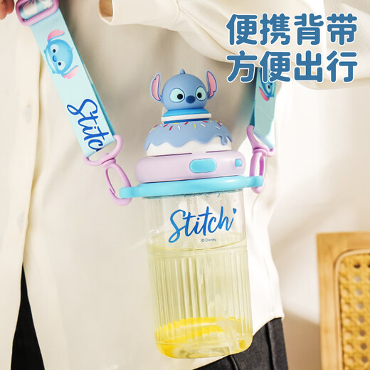 迪士尼（Disney）夏季儿童双饮水杯幼儿园小学生大容量吸管喝水壶背带直饮杯 巴斯光年双饮杯 600ml