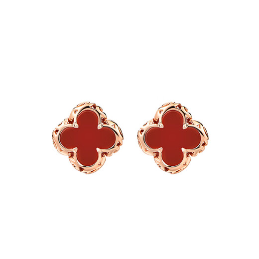 The Promise of Love four-leaf clover earrings for women 18k color gold rose gold fashion earrings anniversary birthday gift for girlfriend