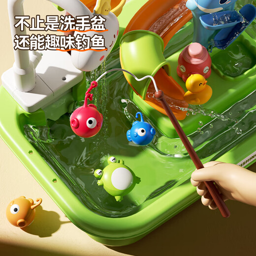Eve Stone SPECIAL GIRL LIKE YOU Playing Water Toys Children's Dishwasher Toys Circulating Water Washing Sink Vegetables Baby 1-3 years old Playing House Girl Upgrade Charging Version Whale Slide Electric Dishwasher Water Park Girls' Birthday Gifts 3-6 years old