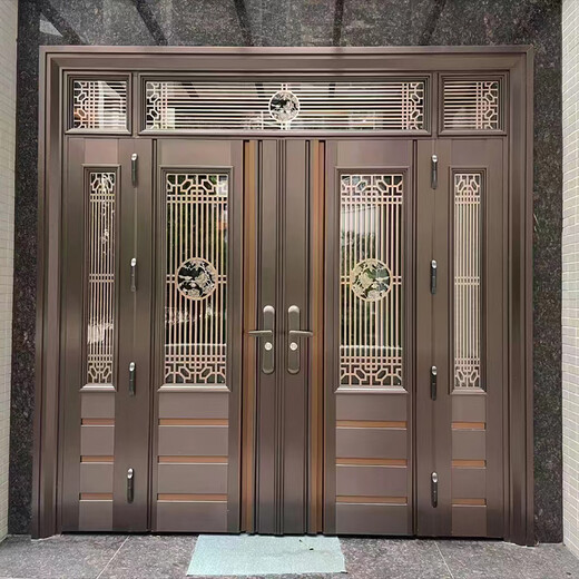 JRB家瑞堡四开门大门家用304不锈钢门防盗大门入户门别墅进户乡村不锈钢门 四开大门款式11