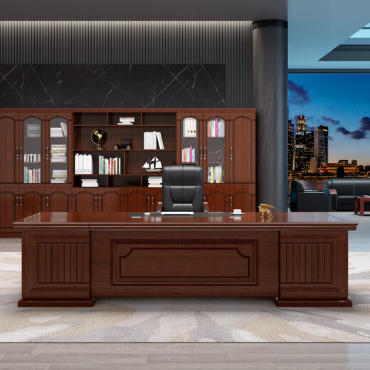 KESENGE boss desk, executive desk, simple modern executive desk, executive manager desk, office desk and chair combination 2.4m table + double side cabinets