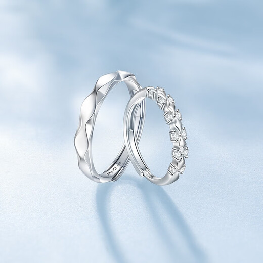Fanci (Fanci) Crowns Love Couples Silver Rings Live Birthday Confession Gifts for Men and Women for Girlfriends Open Style Pair Lightning Delivery