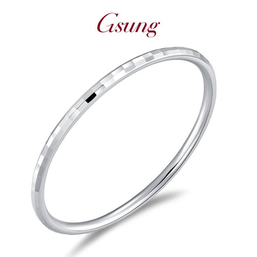 GsunG platinum bracelet women's model PT950 laser surface bracelet new shiny platinum women's bracelet round closed mouth priced by gram contact before bidding