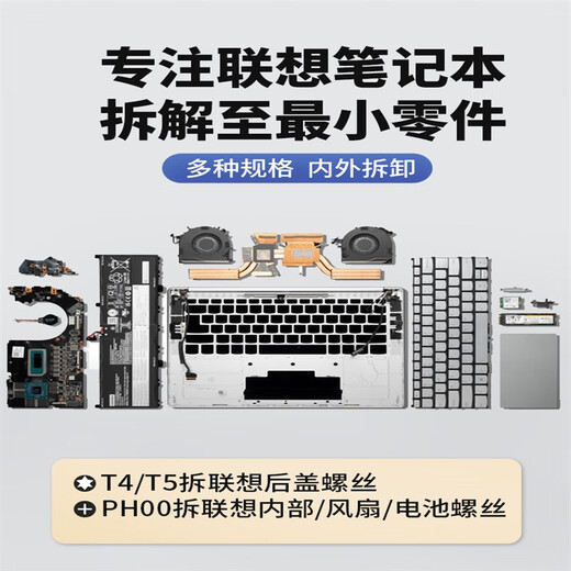 Lenovo Savior Инструмент для разборки ноутбука Разборка вентилятора материнской платы компьютера Очистка от пыли Замена силиконовой смазки Набор отверток Lenovo Все серии Универсальный Стандартный Темно-серый