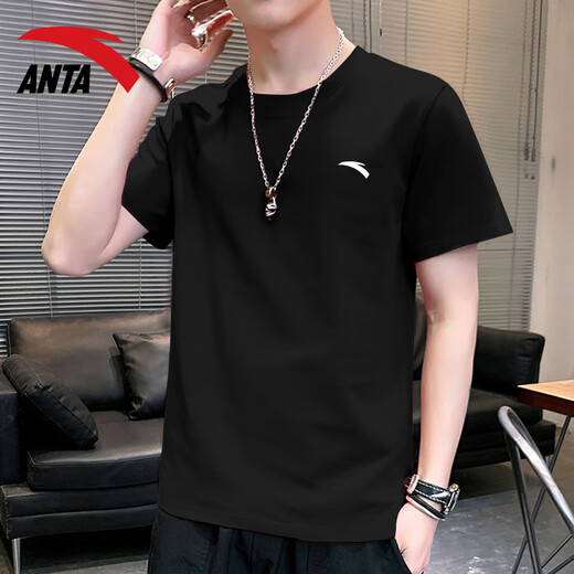 安踏（ANTA）短袖t恤男装冬季轻薄透气冰丝速干衣宽松大码跑步健身休闲运动服 -8柚红色 L /175