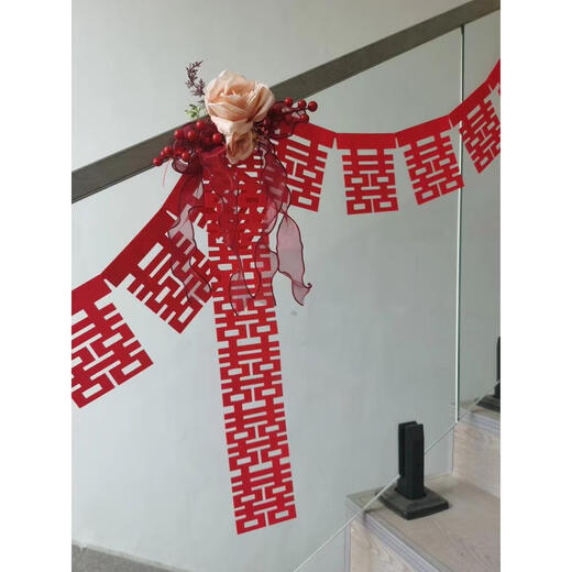 MPPMCK Boda de boda Decoración de la sala de bodas Propósito Escena de la bola de panal de la bola de la bola Flor de boda B3892-Japan Material rojo de 4 metros