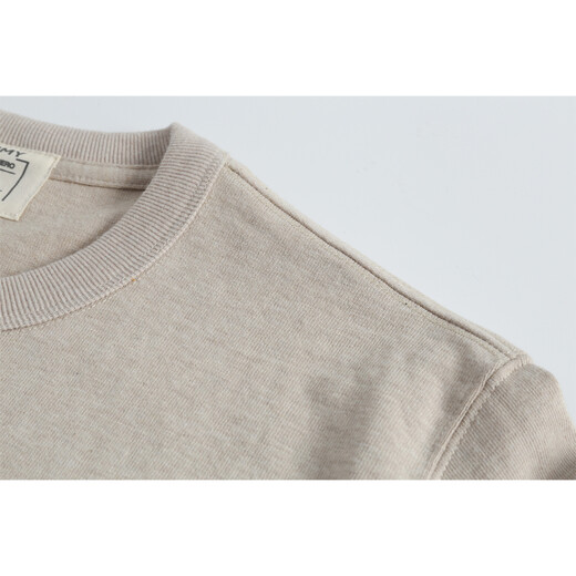 AK ARMY Summer New Ami Kaji Henry Neck Short Sleeve T-shirt Men's Casual T-shirt Base Shirt American Retro Short Sleeve Apricot M
