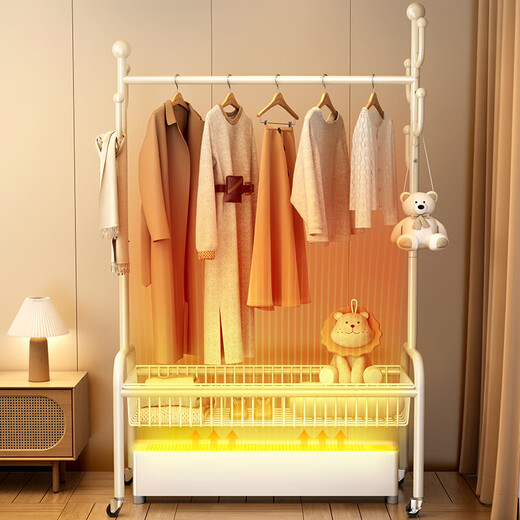 Tiandiyu baseboard heater drying rack special clothes drying rack floor-standing bedroom base line household drying all-in-one cool clothes rack cream white 120cm clothes drying with mesh basket - no heater