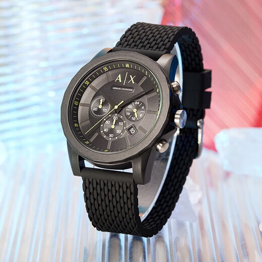 Armani (ARMANI EXCHANGE) watch men's silicone strap quartz European and American watch birthday and New Year gift for boys AX1344