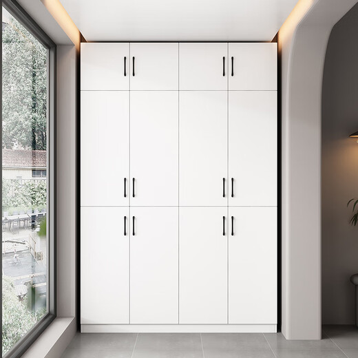 White taro balcony storage cabinet storage household large-capacity storage cabinet sun protection storage cabinet wall-mounted storage cabinet shoe cabinet customization two doors high 180 wide 60 deep 40 (installation included) upper and lower doors