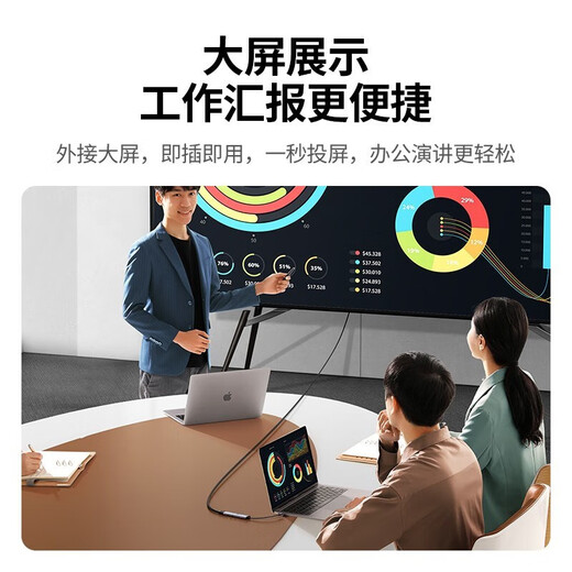 绿联 Type-C扩展坞USB-C转换器雷电4拓展坞雷电3分线器HDMI网线转接头HUB通用MacBook笔记本iPad平板 5合1【DP+USB2.0*3+PD】15905