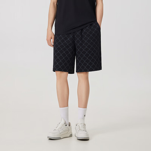 CABBEEN Presbyopia Printed Heavy Casual Shorts Men's 2024 Summer New Loose Sports Pants Trendy Five-Five Pants Anthracite 01 L (175) 50/175