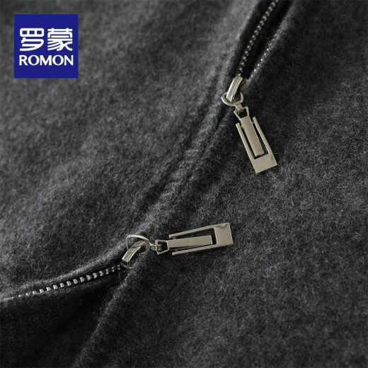 罗蒙（ROMON）男士立领开衫纯羊毛衫2024年秋厚款男高端拉链针织毛衣男外套 中驼色 XL 150-170斤