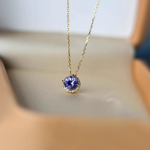 DL 1998 Fat Donglai Quality Chinese Saint Valentin Gift Tanzanite Stone Pendant Japonais Tianlan Tanzanite L8K Gold Collier Light Natural Tanzanite Collier