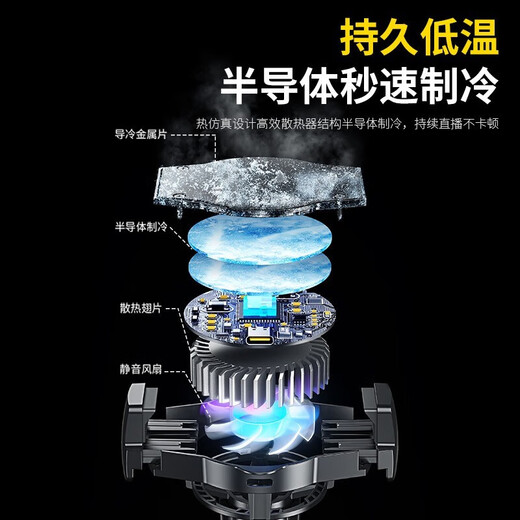 派彼安手机散热器直播专用 桌面手机直播散热支架 直播神器 半导体手机降温散热制冷散热器背夹散热器 【酷冷款·网红力荐】散热器+金属支架+加长数据线 手机直播配件