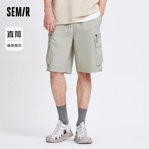 森马（Semir）中裤男凉感工装裤轻薄款夏直筒裤五分短裤印花101324126105