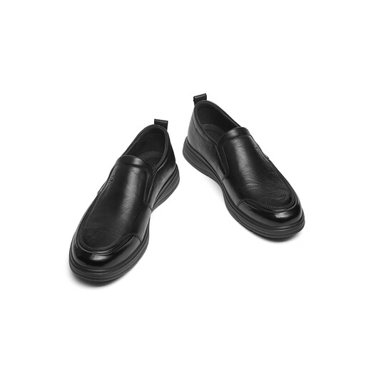 Red Dragonfly Casual Leather Shoes 2025 Spring New Men's Genuine Leather Shoes Business Middle-aged and Elderly Daddy Shoes WTA15051 Black 42