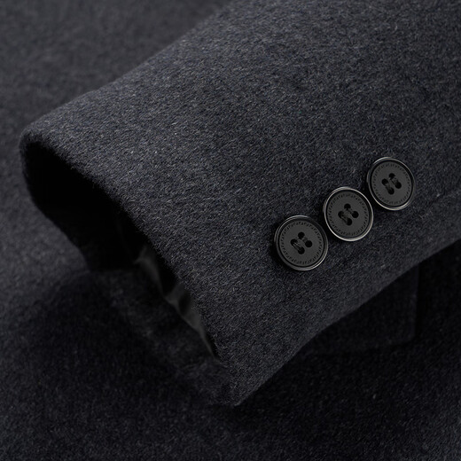 CEO winter medium-length double-sided cashmere coat underwear for men middle-aged and elderly wool wool coat dark gray XXS 170/code (recommended 110-125 Jin [Jin equals 0.5 kg]