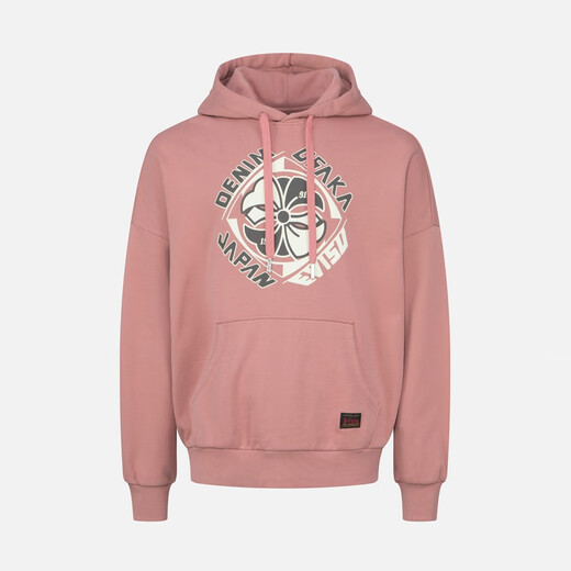 EVISU男士家花印花宽版连帽卫衣2EAHTM3SW1105LFCT 中粉色 L