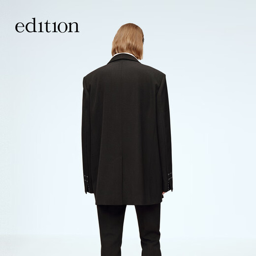 edition【董洁同款】精英衣橱系列青果领围巾西装 黑色 XS 155