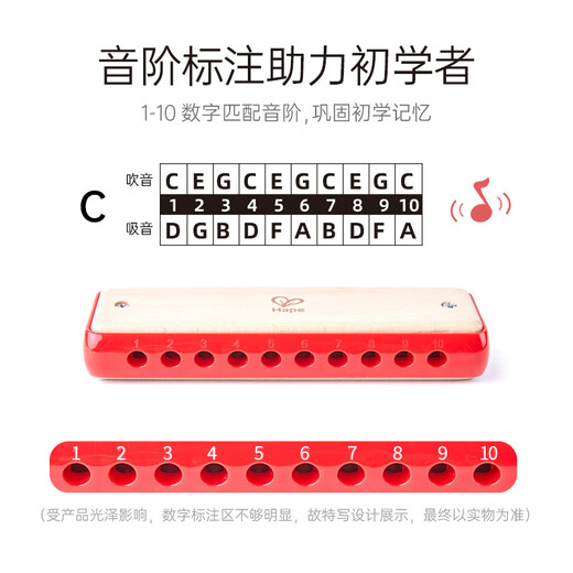 Hape(德国)音乐玩具宝宝吹奏乐器初学者布鲁斯口琴女男孩礼物E0616