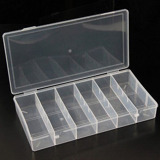 Wantful terminal box small parts box transparent compartment plastic with cover small screw rectangular tool plastic box 15 compartments (removable) 1