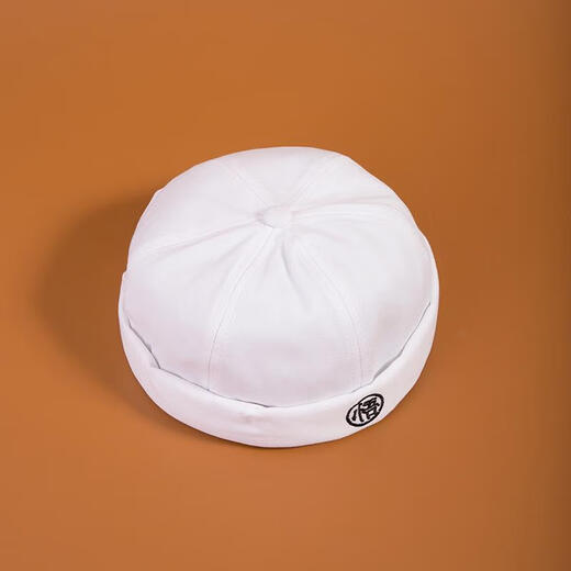 Thousands of charming Chinese style yuppie hip-hop landlord hats for women, Korean version, all-match casual gangster hats, retro brimless melon skin hats for men, black, adjustable