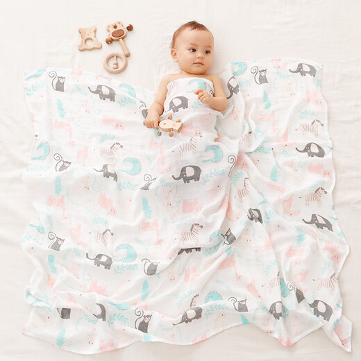 Xiqinbao baby gauze blanket baby gauze bag single quilt towel quilt bath towel 115*130cm little monkey