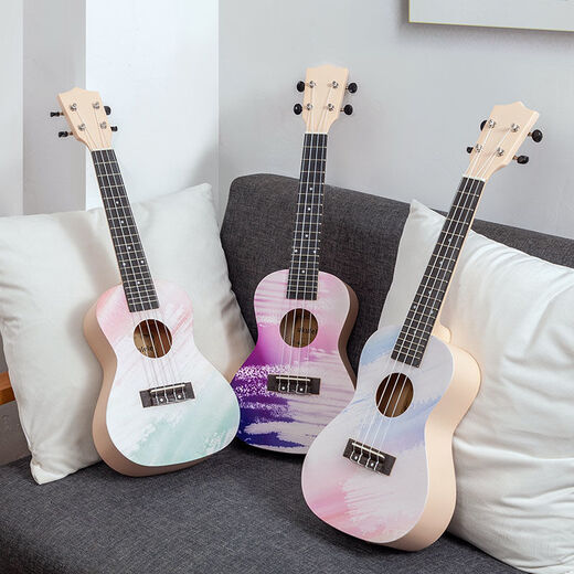 Hochwertige Ukulele-Anfänger, Studenten, Erwachsene, Frauen und Internet-Prominente können kleine Gitarren 23-Zoll-Graffiti Blue Standard Version spielen