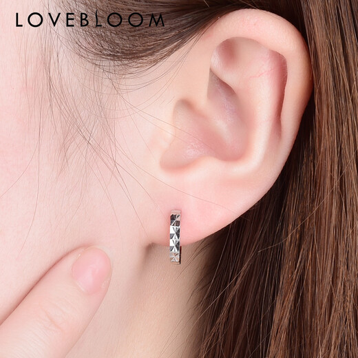 Blooming Love PT950 Platinum Earrings Women's Earrings Circle Earrings Platinum Earrings Porch Earrings Birthday Gift Platinum Earrings Approximately 2.12g Type B