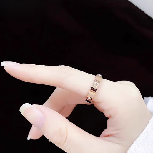 DL 1998 Fat Donglai same style rose gold pair ring AU750 color gold ring men and women 18K couple diamond ring rose gold diamond men's ring please note the code number when ordering