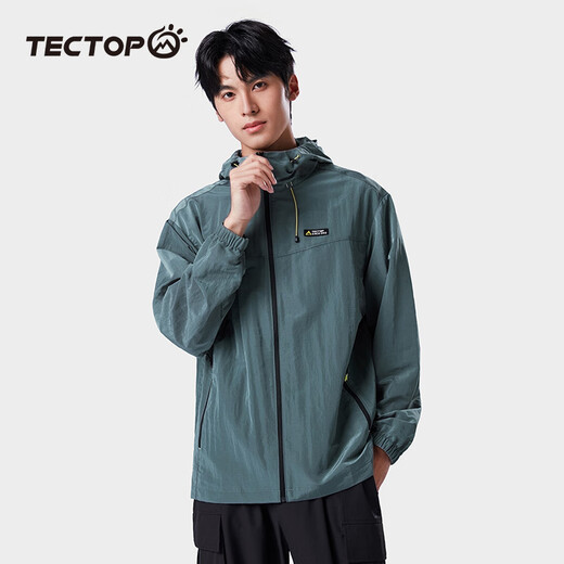 TECTOP sun protection clothing for men UPF50+ UV protection 2024 summer light and breathable outdoor fishing skin clothing outer wear island green 3XL