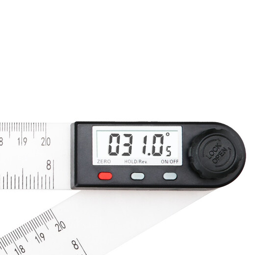 Three-quantity 90-degree measuring instrument multi-function digital display angle ruler universal energy angle ruler protractor woodworking high precision JDC05/0-200mm (plastic ruler body)