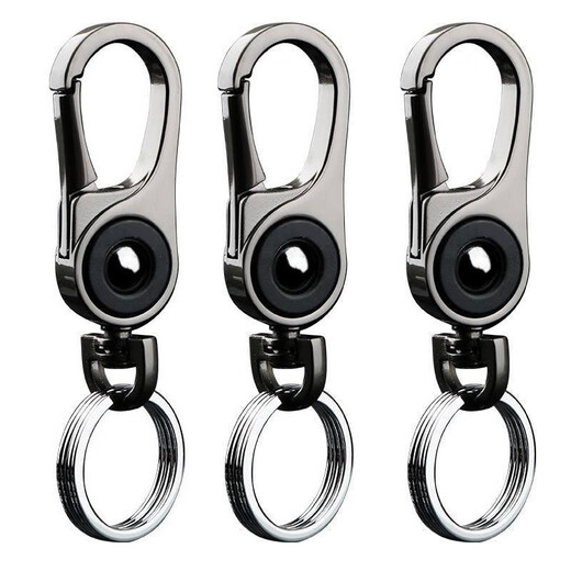 Pengjing porte-clés de voiture pour hommes simple personnalisé porte-clés d'affaires pendentif haut de gamme créatif taille en métal suspendu boucle anneau pendentif couleur chrome