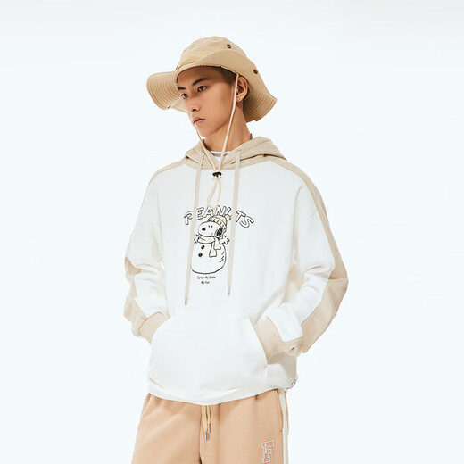 Fun trendy brand hooded sweatshirt loose autumn and winter new Snoopy joint raglan sleeves versatile couple pullover coat Granite XL