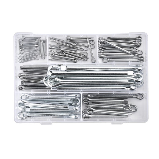 JINGGONG B-type pin R-type pin elastic cotter pin set Iron galvanized wave pin R-shaped pin bayonet hairpin lock pin B-type pin set box + cotter pin set box 200 pieces galvanized